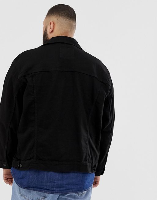 Levi's Big & Tall denim trucker jacket in black rinse