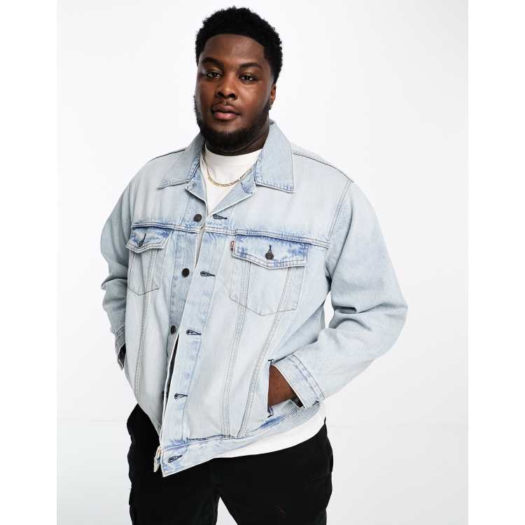 Large tall denim jacket sale