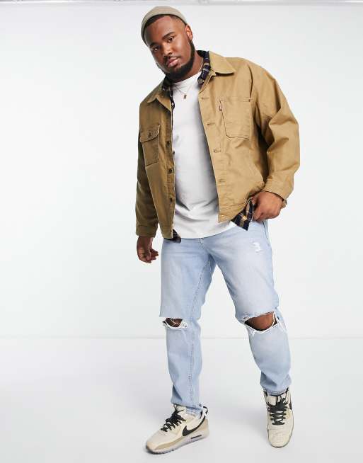 Tan trucker best sale jacket mens