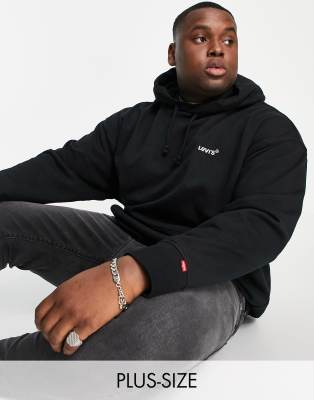 Felpa con cappuccio nera con logo piccolo Big & Tall Asos Uomo Abbigliamento Maglioni e cardigan Felpe e hoodies Felpe 