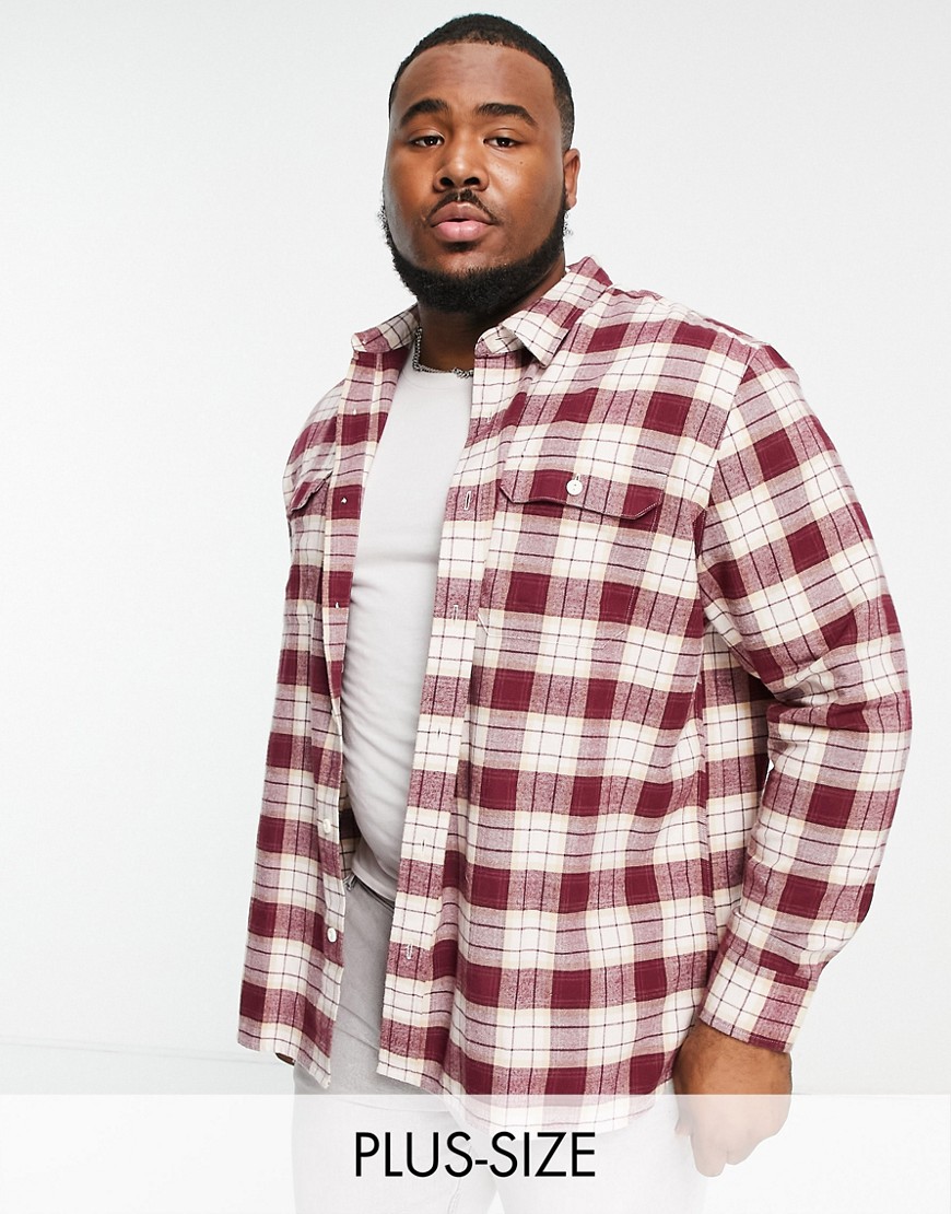 Levi's Big & Tall Jackson worker shirt in large red check