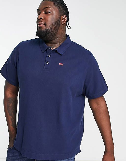 Levi's Big & Tall polo shirt in navy with small batwing logo | ASOS