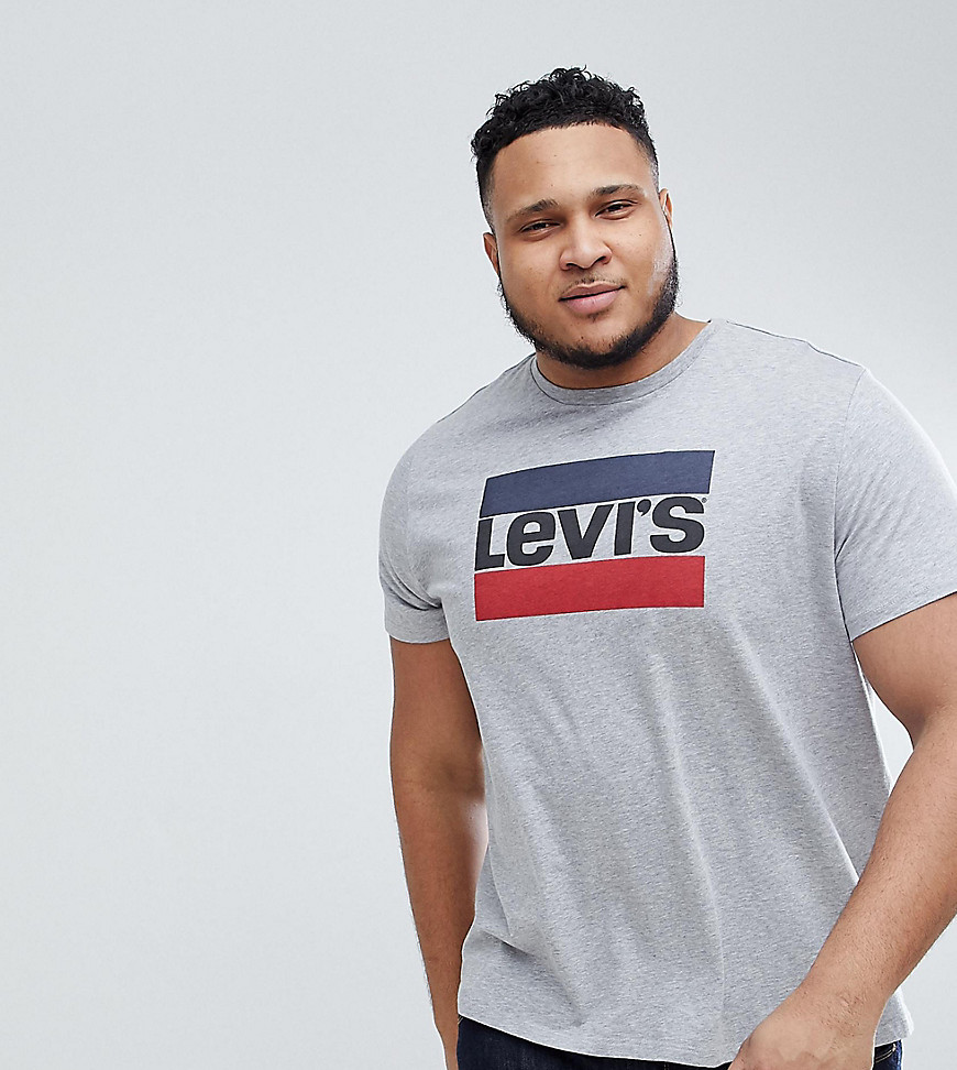 Levi's – Big & Tall Sportswear – Grå t-shirt med logga