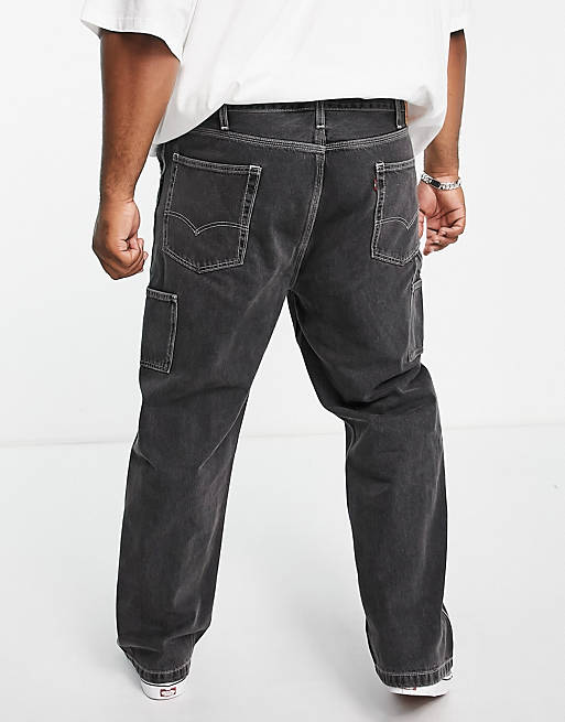 Levi's Big & Tall stay loose carpenter jeans in grey wash | ASOS