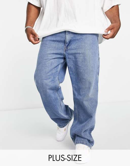 Levi's Big & Tall stay loose carpenter jeans in mid blue wash | ASOS