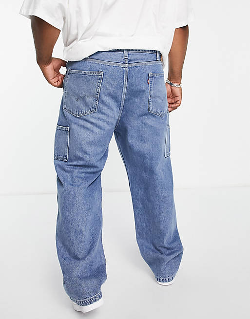 Levi's Big & Tall stay loose carpenter jeans in mid blue wash | ASOS