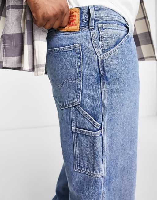 Levi's Big & Tall stay loose carpenter jeans in mid blue wash | ASOS