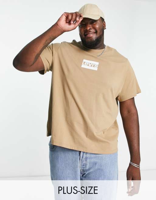 Levi's Big & Tall - T-shirt color cuoio con logo piccolo sul petto