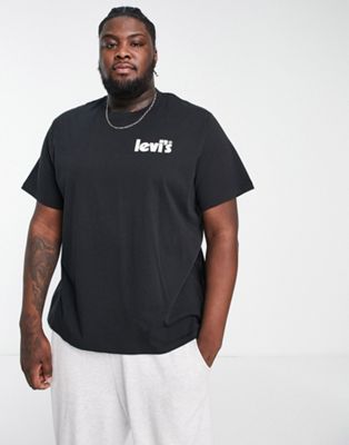 Levi's Big & Tall t-shirt in black with small poster logo