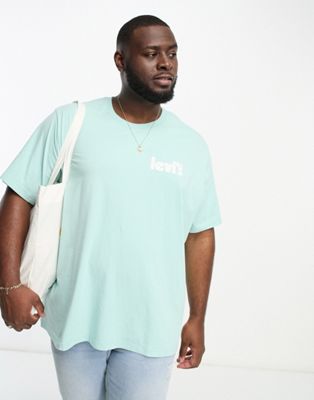 Levi's Big & Tall t-shirt in light blue with small poster logo