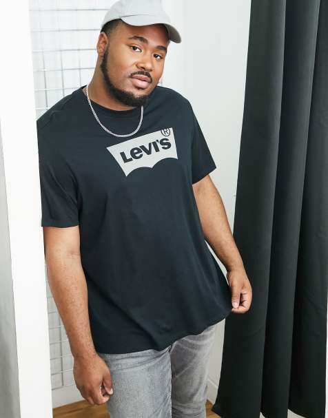 Levi's – Big & Tall – T-Shirt in Schwarz mit Batwing-Logo auf der Brust - view 1