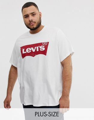 Levi's - Big & Tall - T-shirt met vleermuismouwen en logo in wit
