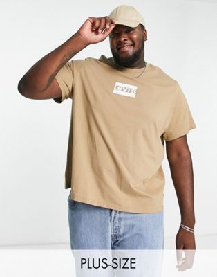Levi's  Big & Tall t-shirt with small sport logo in tan - ASOS Price Checker