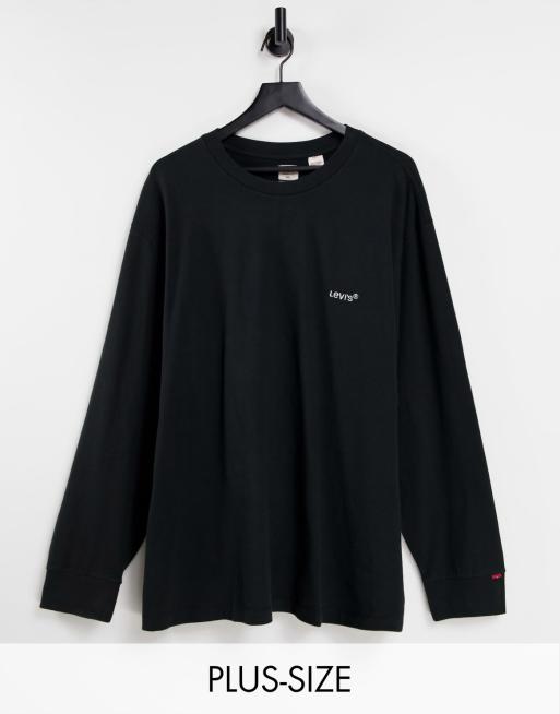Levi's Big & Tall - Top met lange mouwen en rood logo in zwart