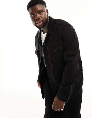 Levi's Big & Tall denim trucker jacket in black rinse - ASOS Price Checker