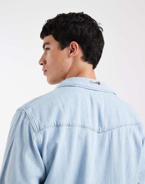Levi's - Blå afslappet westernskjorte i denim - view 1