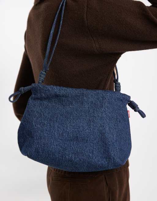 Levi's - Blå crossbody-taske i denim med snøre, 3 af 4