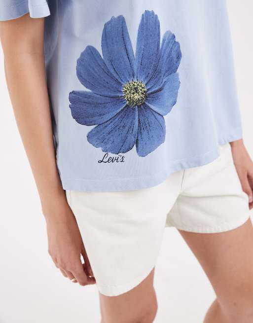 Levi's - Blå T-shirt med print, 4 af 4