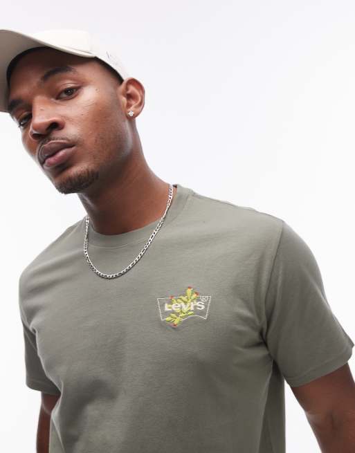 Levi's – Bladozielony luźny T-shirt z logo batwing z kaktusem, 2 z 4
