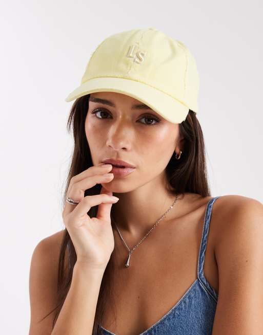 Levi's – Bladożółta płócienna czapka z daszkiem i logo, 3 z 3
