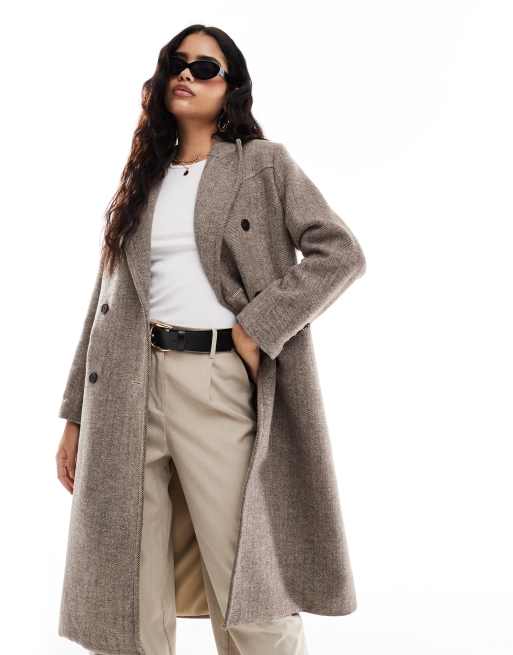 Levi's – Blair – Locker geschnittener Western-Mantel aus Wollmix in Hellbraun mit Fischgrätmuster, 2 von 4