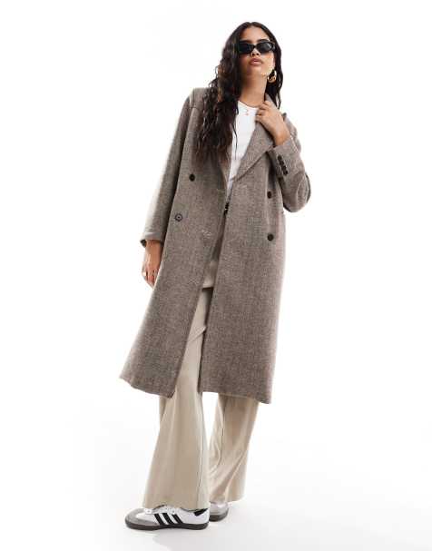 Levi's Blair western relaxed fit herringbone wool blend overcoat in tan - view 1