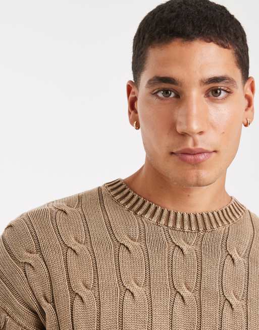 Levi's – Blekbrun, flätstickad tröja, 5 av 5