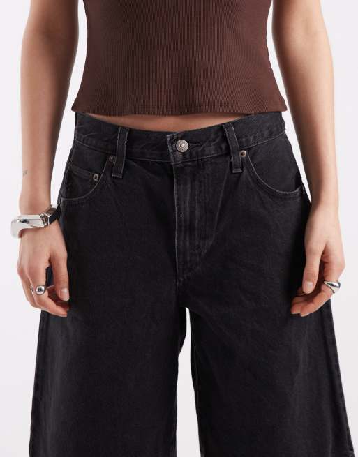 Levi's – Bleksvarta, baggy jorts i dad-modell av denim, 3 av 5