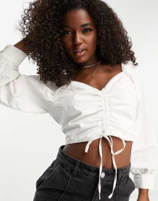 Levi's - Blouse froncée à manches longues - Blanc
