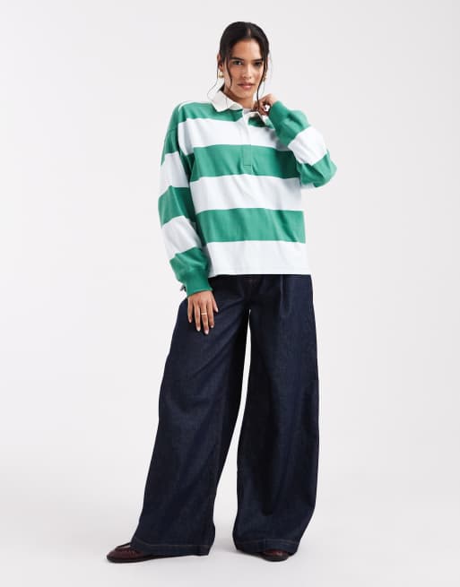 Levi's bluza rugby w paski w kolorze zielonym, 3 z 4
