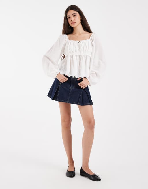 Levi's boho milkmaid top in white, 2 of 4