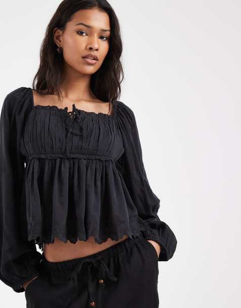 Levi's – Boho – Svart milkmaid-topp - view 1