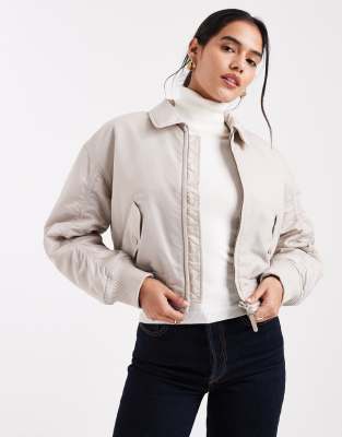 Levi's - Bomber à manches froncées - Gris