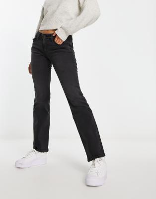 Levi's - Bootcut-Jeans in Schwarz mit superniedrigem Bund