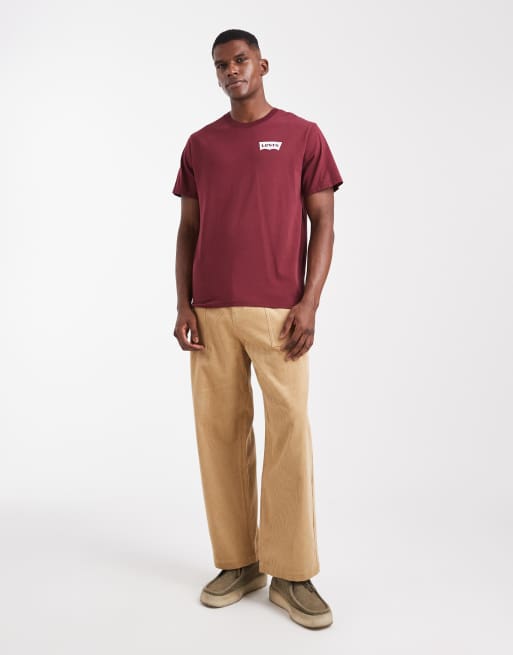 Levi's - Bordeauxrød og afslappet T-shirt med "Field Trip"-print på ryggen, 2 af 5