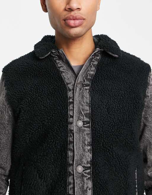 Levi's black borg on sale sherpa jacket