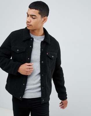 levis black borg jacket