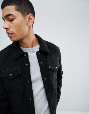 Levi's borg face jacket black | ASOS