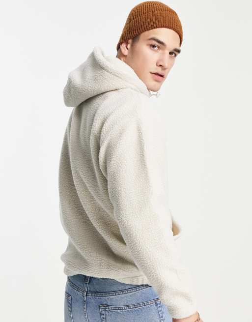 Levi's borg hoodie in beige with logo | ASOS