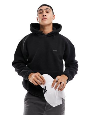 Levi's borg hoodie in black with small logo