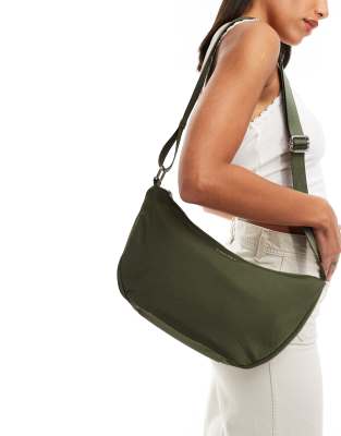 Levi's - Borsa media a tracolla in velluto a coste verde kaki con logo