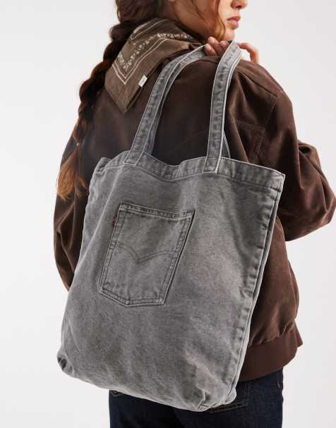 Levi's - Borsa shopping in denim grigia con design con tasca posteriore - view 1