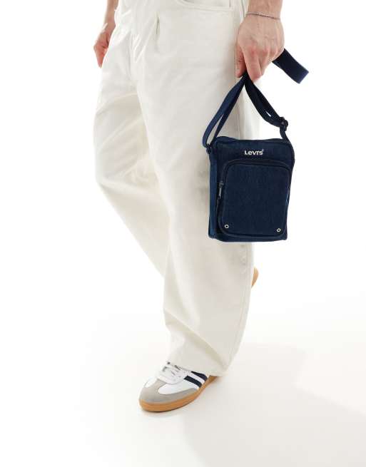 Levi's - Borsetta a tracolla in denim lavaggio scuro con zip, 4 di 4