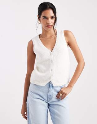 Levi's - Bouclé-Trägertop in Ecru-Weiß