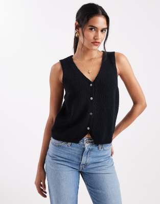 Levi's - Bouclé-Trägertop in Schwarz