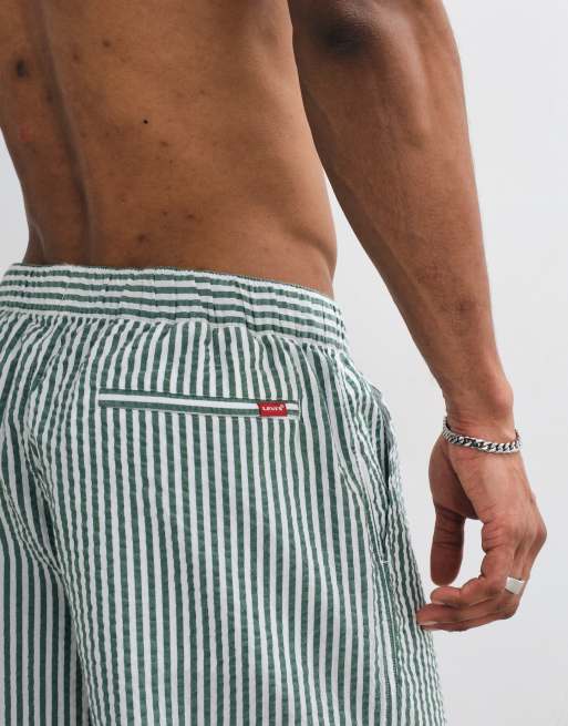 Levi's boxer shorts co-ord in green stripe, 3 of 9
