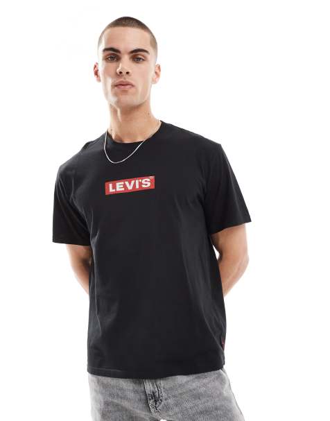 Levi's boxtab logo relaxed fit t-shirt in black - view 1