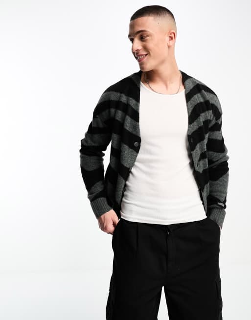 Levi's boxy cardigan in black stripe