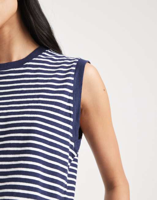 Levi's boxy gestreepte tanktop navy, 3 van 4