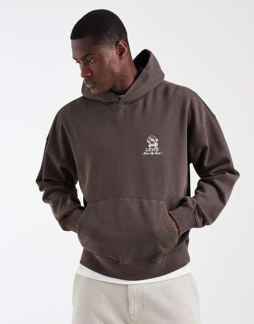 Levi's boxy graphic back print hoodie in brown, 4 of 5